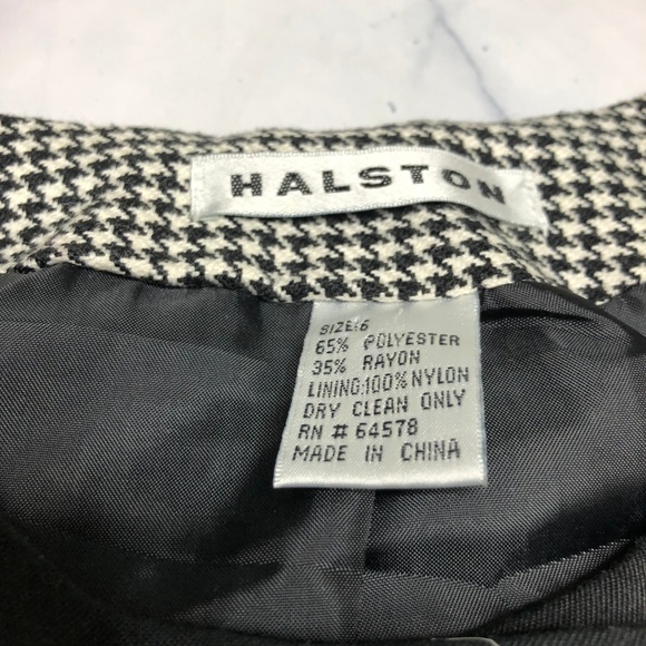 Halston Black & White Houndstooth Blazer Jacket - Picture 8 of 8